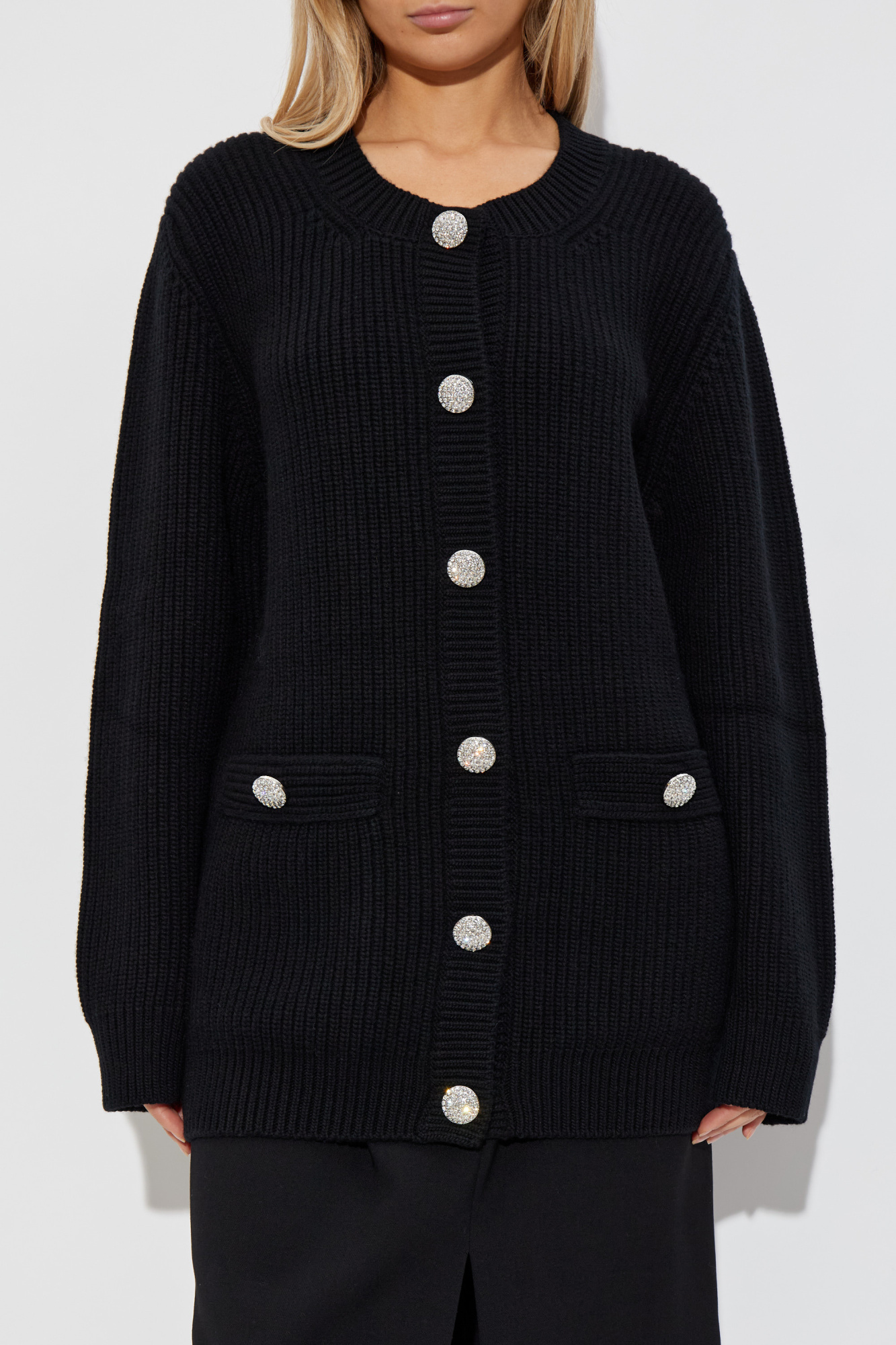 DOLCE&GABBANA カーディガン DOLCE & GABBANA 1995 Black Fur Trim Cardigan (S-M) - Emerieu